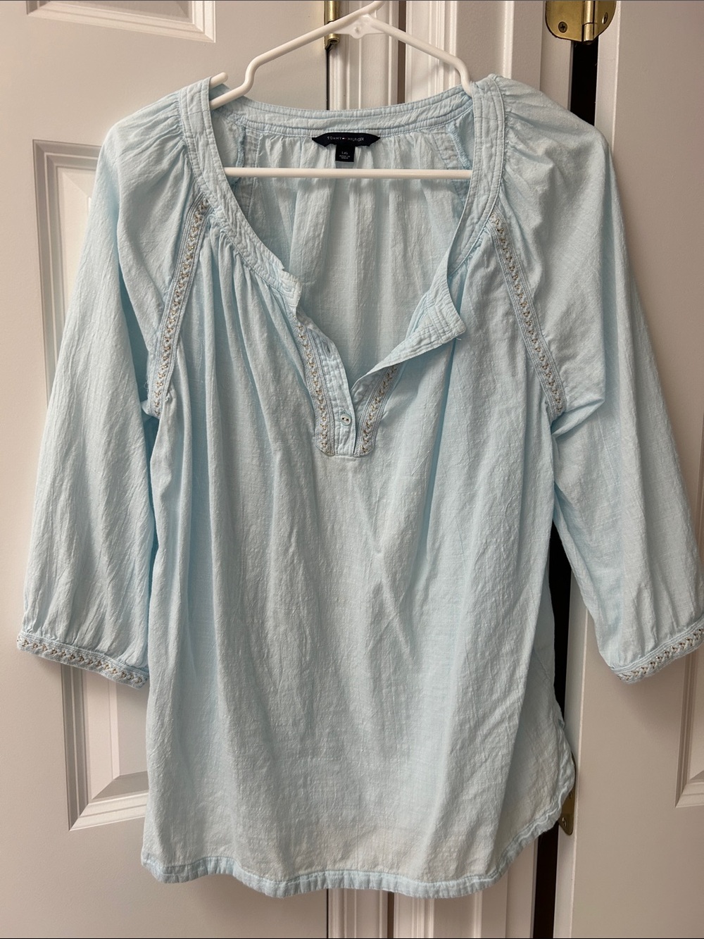 Tommy Hilfiger Light Blue Women's Peasant Tunic